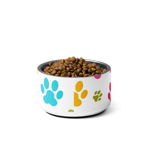 Colorful Paw Print Pet Bowl