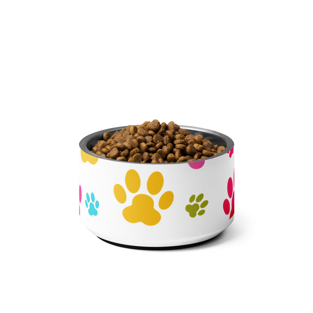 Colorful Paw Print Pet Bowl