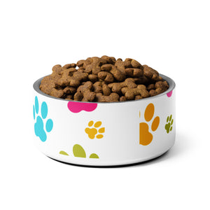 Colorful Paw Print Pet Bowl