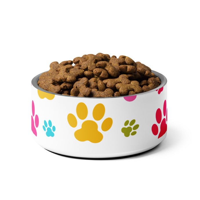 Colorful Paw Print Pet Bowl