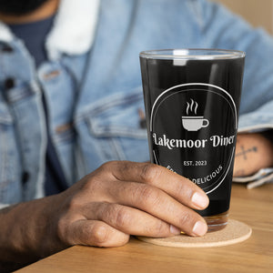 Lakemoor Diner Black Shaker Pint Glass