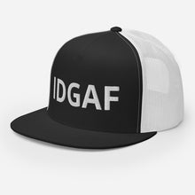 Load image into Gallery viewer, IDGAF Retro Trucker Hat [white embroidery]