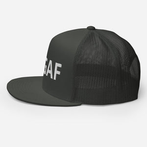 IDGAF Retro Trucker Hat [white embroidery]