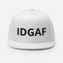 Load image into Gallery viewer, IDGAF Retro Trucker Hat [black embroidery]