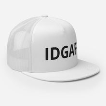 Load image into Gallery viewer, IDGAF Retro Trucker Hat [black embroidery]