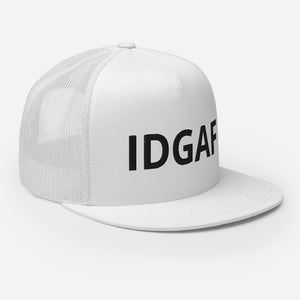 IDGAF Retro Trucker Hat [black embroidery]