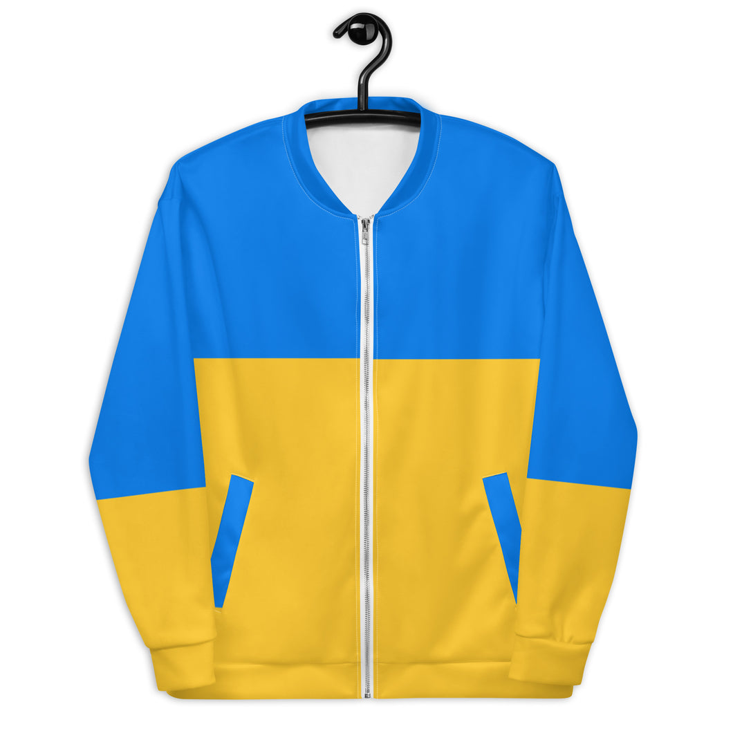 Blue & Yellow Unisex Bomber Jacket