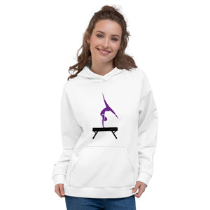 Gymnastics Beam Purple & Black [Sleeve Print] Unisex Hoodie