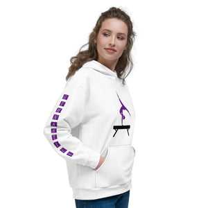 Gymnastics Beam Purple & Black [Sleeve Print] Unisex Hoodie