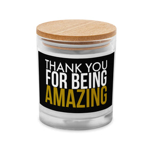 Thank You For Being Amazing White & Gold Glass Candle