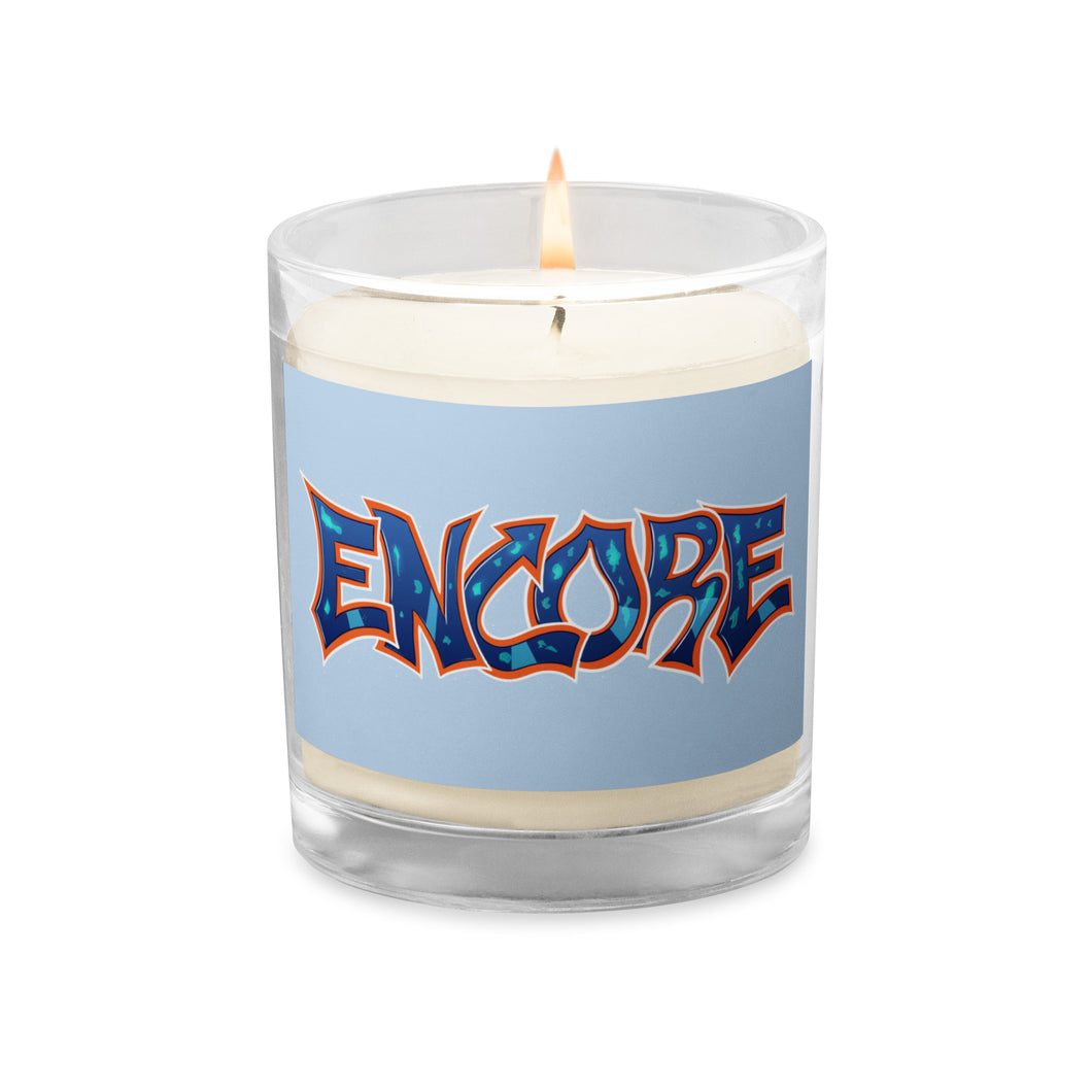 Encore Sky Blue Glass Jar Soy Wax Candle