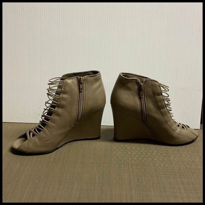 Designer Bootie Wedge Heels Size 6