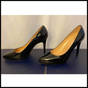 Shiny Black Designer High Heels Size 6