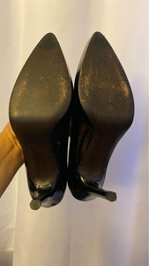 Shiny Black Designer High Heels Size 6