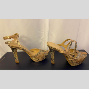 Designer Snakeskin Patterned High Heels Size 6