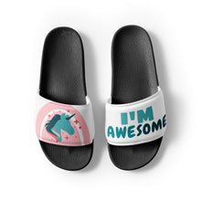 Load image into Gallery viewer, I’m Awesome Unicorn Men’s Slides