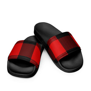 Red Plaid Men’s Slides