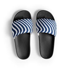 Load image into Gallery viewer, Navy Waves Men’s Slides