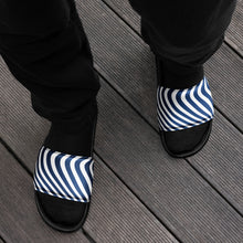 Load image into Gallery viewer, Navy Waves Men’s Slides