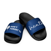 Load image into Gallery viewer, Don&#39;t Forget to Breath Navy Men’s Slides