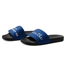 Load image into Gallery viewer, Don&#39;t Forget to Breath Navy Men’s Slides