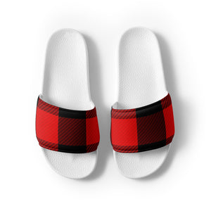 Red Plaid Men’s Slides