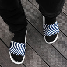 Load image into Gallery viewer, Navy Waves Men’s Slides