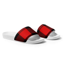 Load image into Gallery viewer, Red Plaid Men’s Slides