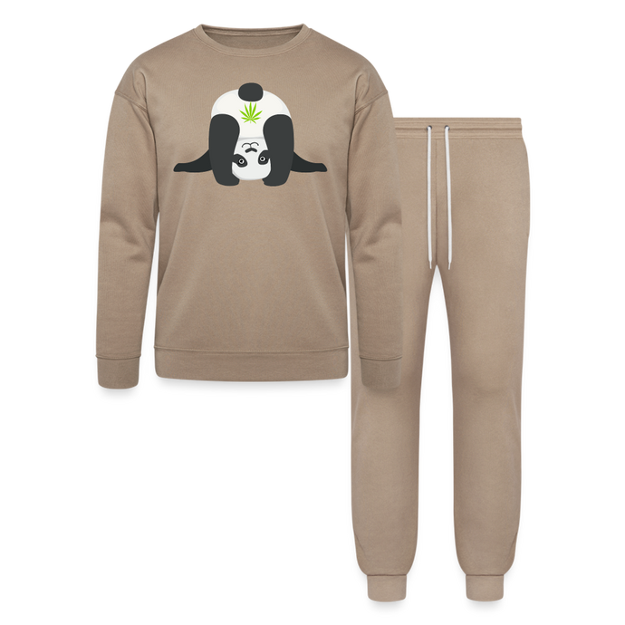 Upside Down Panda Lounge Wear Set - tan