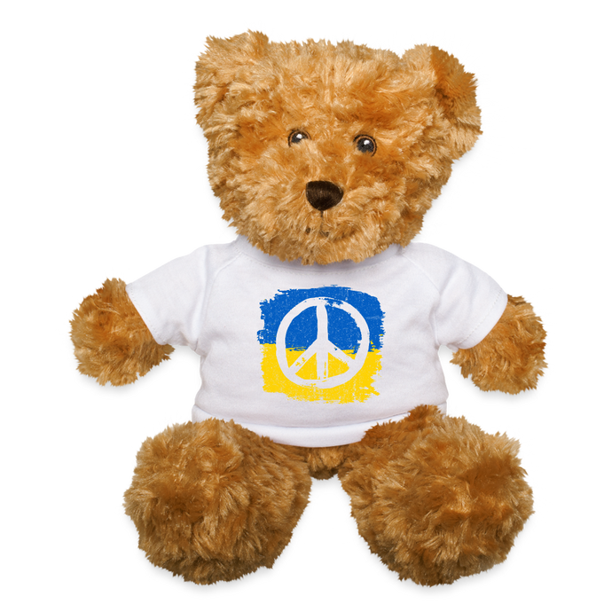 Ukraine Peace Teddy Bear - white