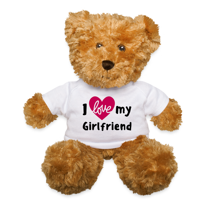 I Love My Girlfriemd Teddy Bear - white