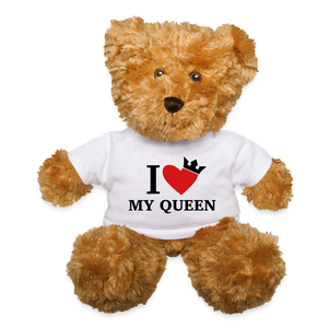 I Love My Queen Teddy Bear - white