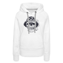 Load image into Gallery viewer, Stoner Skull Chicago (Sleeve Print) Women’s Premium Hoodie - white