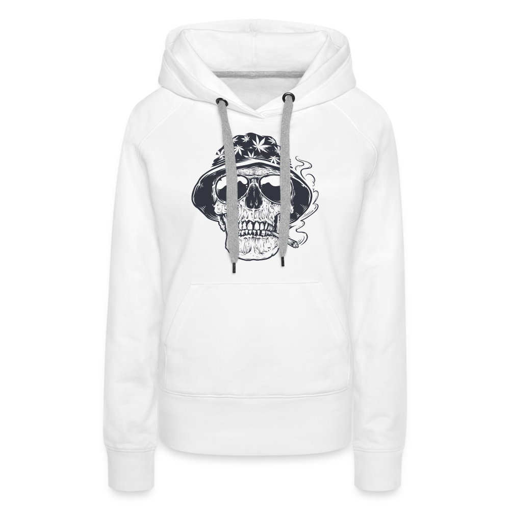 Stoner Skull Chicago (Sleeve Print) Women’s Premium Hoodie - white