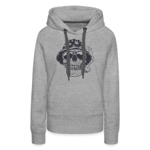 Load image into Gallery viewer, Stoner Skull Chicago (Sleeve Print) Women’s Premium Hoodie - heather grey