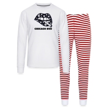 Load image into Gallery viewer, Canna Lips Unisex Pajama Set - white/red stripe