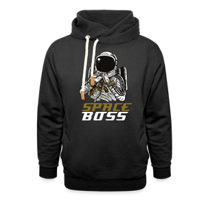 Space Boss Shawl Collar Hoodie - black