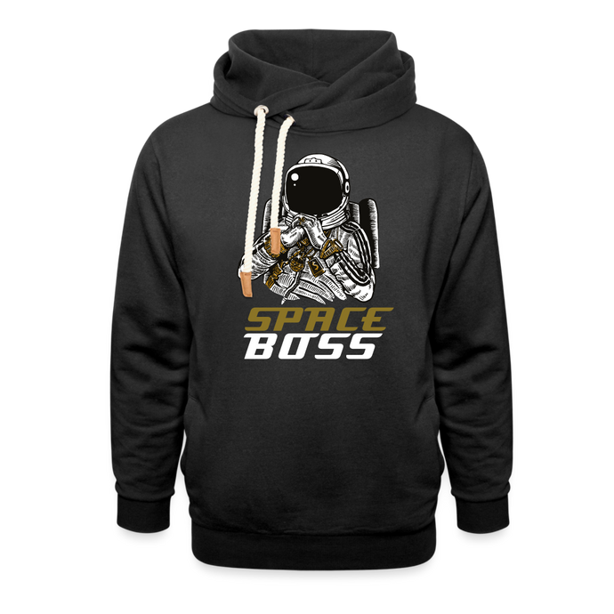 Space Boss Shawl Collar Hoodie - black