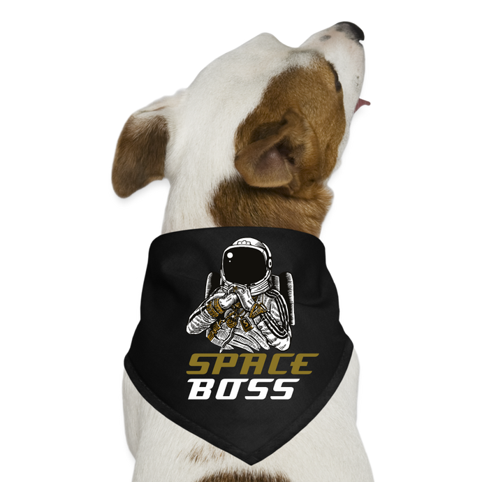 Space Boss Dog Bandana - black