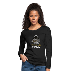 Space Boss Feminine Cut Premium Long Sleeve Tee - black