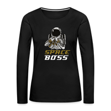 Load image into Gallery viewer, Space Boss Feminine Cut Premium Long Sleeve Tee - black