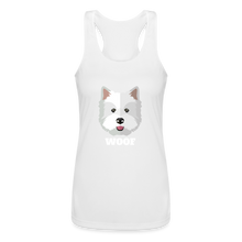 Load image into Gallery viewer, Terrior Woof Feminine Cut Performance Racerback Tank Top - white