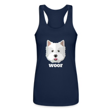 Load image into Gallery viewer, Terrior Woof Feminine Cut Performance Racerback Tank Top - navy