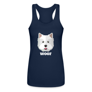 Terrior Woof Feminine Cut Performance Racerback Tank Top - navy