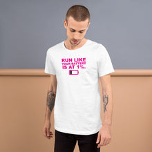 Load image into Gallery viewer, Run Like Battery Is At 1% Unisex Tee