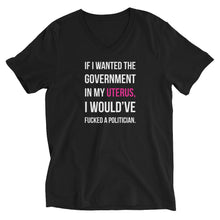 Load image into Gallery viewer, Govt In My Uterus Unisex V-Neck Tee