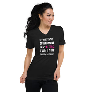 Govt In My Uterus Unisex V-Neck Tee