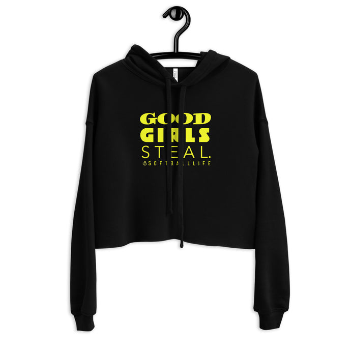 Good Girls Steal Softball Life Crop Hoodie