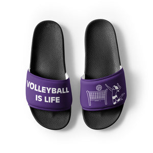 Volleyball Is Life Purple Women's Slides