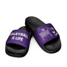 Load image into Gallery viewer, Volleyball Is Life Purple Women&#39;s Slides